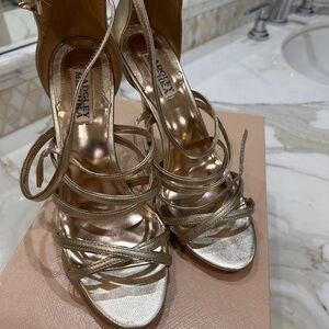 Badgley Mischka Gold Strappy Heels